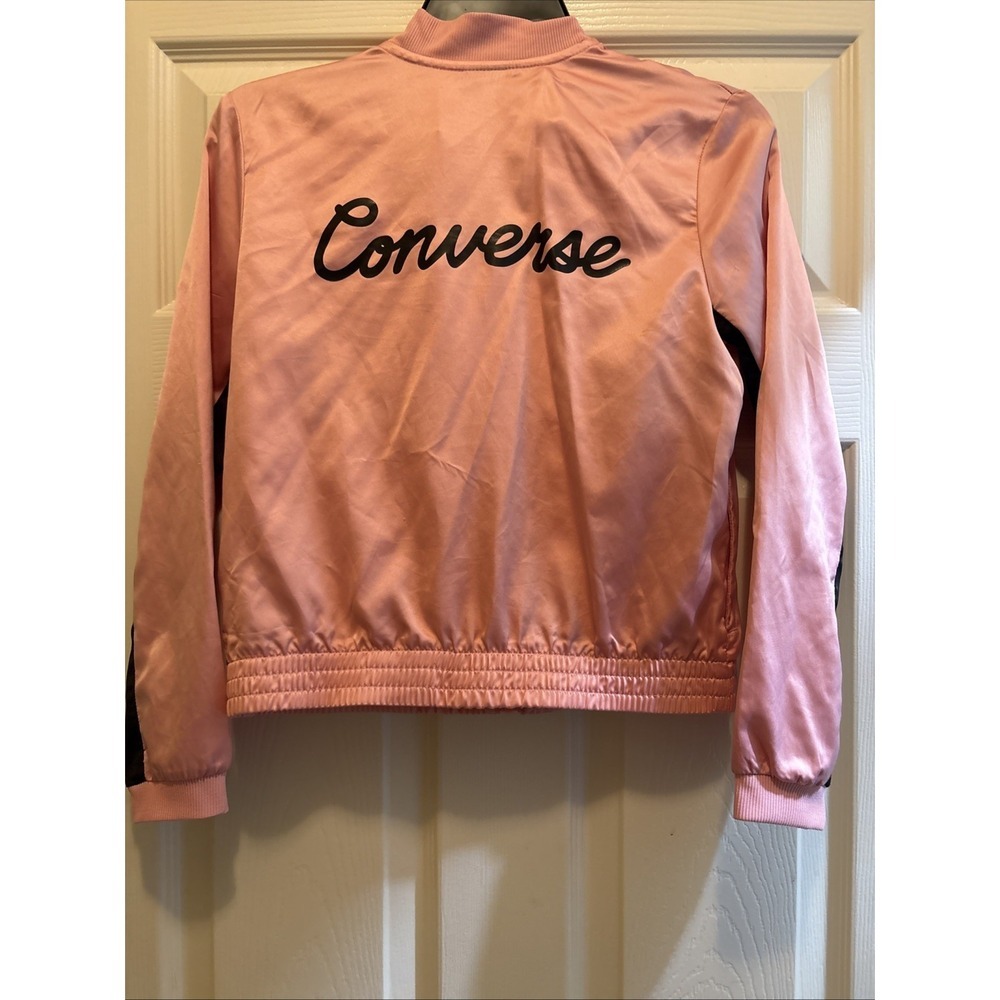 Retro‎ Converse Pink Satin Bomber Jacket Sz Xs/S 50's Sabrina Carpenter Pin-Up